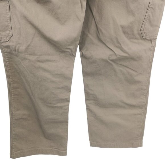 Duluth Trading Khaki Flat Front Cargo Pants Size 12 x 29 Tan Canvas Workwear - Picture 11 of 12